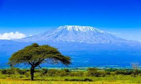 Stunning panoramic view of Mount Kilimanjaro snow-capped Kibo peak from the Lemosho Route