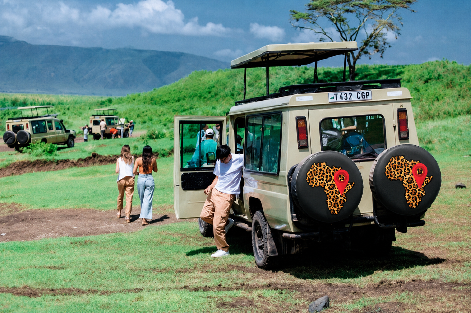 Custom 4x4 safari jeep vehicle for Tanzania wildlife tours
